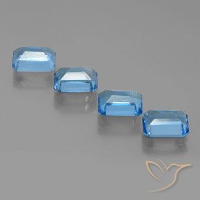8.32 ct natürliche Swiss Blue Topas-Edelsteine, Oktagonschliff, VS