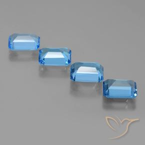 7.76 ct natürliche Swiss Blue Topas-Edelsteine, Oktagonschliff, VS