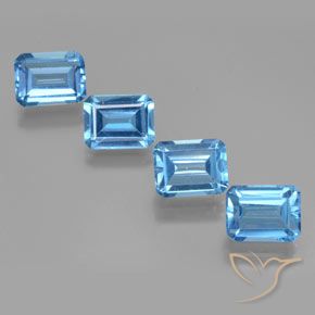 7.93ctw Natürlicher Swiss Blue Topas, Smaragdschliff, VS