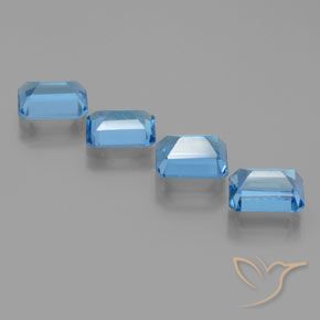 7.93 ct natürliche Swiss Blue Topas-Edelsteine, Oktagonschliff, VS