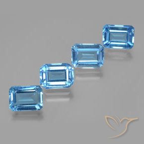8.19 ct natürliche Swiss Blue Topas-Edelsteine, Oktagonschliff, VS