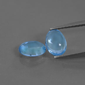 1,59 ct natürliche Swiss Blue Topas-Edelsteine, Oval Schliff, Transparent