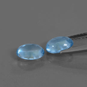 1,59 ct natürliche Swiss Blue Topas-Edelsteine, Oval Schliff, Transparent