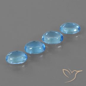 4.05ctw Natürlicher Swiss Blue Topas, Oval, Transparent