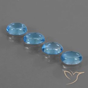 3.82ctw Natürlicher Swiss Blue Topas, Oval, Transparent