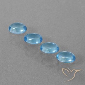 3,72 ct natürliche Swiss Blue Topas-Edelsteine, Oval Schliff, Transparent