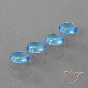 3.94 ct natürliche Swiss Blue Topas-Edelsteine, Oval, Transparent