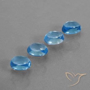5.07ctw Natürlicher Swiss Blue Topas, Oval, Transparent