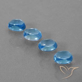 5.07 ct natürliche Swiss Blue Topas-Edelsteine, Oval, Transparent