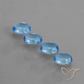 3.94ctw Natürlicher Swiss Blue Topas, Oval, Transparent
