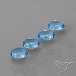 3.94 ct natürliche Swiss Blue Topas-Edelsteine, Oval, Transparent