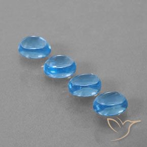 5.64 ct natürliche Swiss Blue Topas-Edelsteine, Oval, Transparent