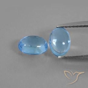 2.10ctw Natürlicher Swiss Blue Topas, Oval, Transparent