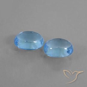 2.10 ct natürliche Swiss Blue Topas-Edelsteine, Oval, Transparent
