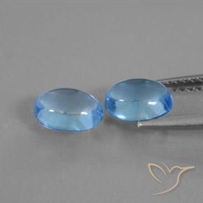 2.10 ct natürliche Swiss Blue Topas-Edelsteine, Oval, Transparent