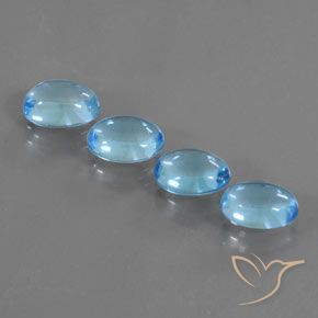 3.93ctw Natürlicher Swiss Blue Topas, Oval, Transparent, Photo A