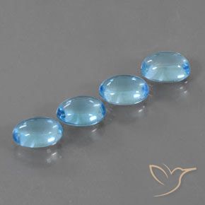 3.93 ct natürliche Swiss Blue Topas-Edelsteine, Oval, Transparent