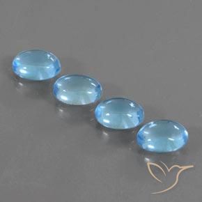 4.29ctw Natürlicher Swiss Blue Topas, Oval, Transparent