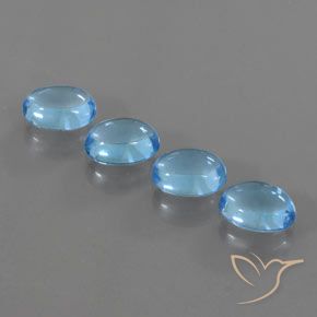 4.00ctw Natürlicher Swiss Blue Topas, Oval, Transparent