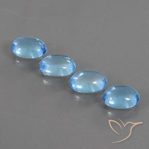 3.94 ct natürliche Swiss Blue Topas-Edelsteine, Oval Schliff, Transparent