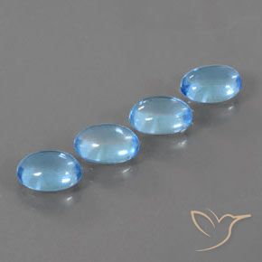 3.94 ct natürliche Swiss Blue Topas-Edelsteine, Oval Schliff, Transparent