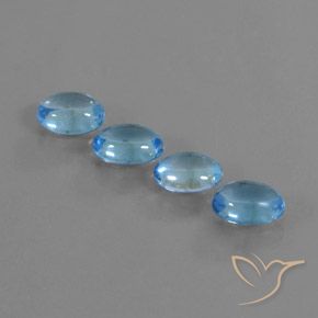 3.95ctw Natürlicher Swiss Blue Topas, Oval, Transparent