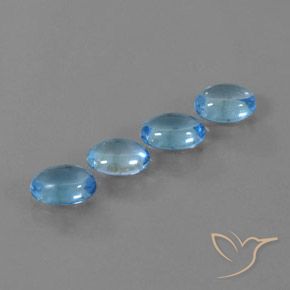 3.95 ct natürliche Swiss Blue Topas-Edelsteine, Oval, Transparent