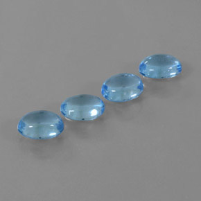 4.57 ct natürliche Swiss Blue Topas-Edelsteine, Oval Schliff, Transparent