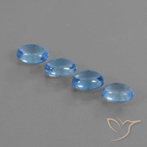 4.39ctw Natürlicher Swiss Blue Topas, Oval, Transparent