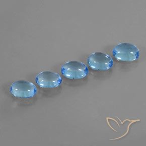 5.58ctw Natürlicher Swiss Blue Topas, Oval, Transparent