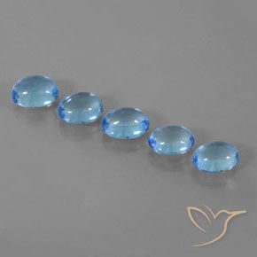 5.58 ct natürliche Swiss Blue Topas-Edelsteine, Oval, Transparent