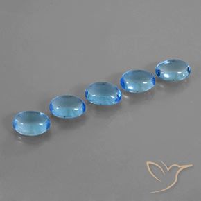 5.00ctw Natürlicher Swiss Blue Topas, Oval, Transparent