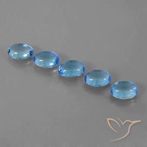 5.00 ct natürliche Swiss Blue Topas-Edelsteine, Oval, Transparent
