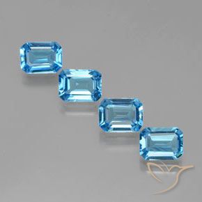6.94ctw Natürlicher Swiss Blue Topas, Smaragdschliff, VVS-VS
