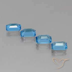 6.94 ct natürliche Swiss Blue Topas-Edelsteine, Oktagonschliff, VVS-VS