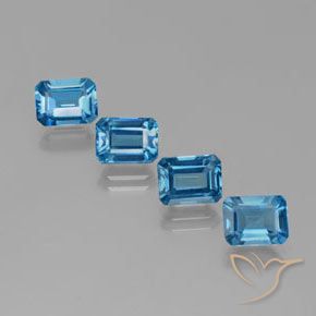 8.03ctw Natürlicher Swiss Blue Topas, Smaragdschliff, VVS-VS