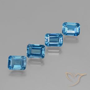 8.03 ct natürliche Swiss Blue Topas-Edelsteine, Oktagonschliff, VVS-VS