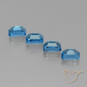 8.03 ct natürliche Swiss Blue Topas-Edelsteine, Oktagonschliff, VVS-VS