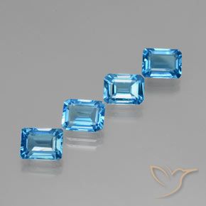 8.18 ct natürliche Swiss Blue Topas-Edelsteine, Oktagonschliff, VVS-VS