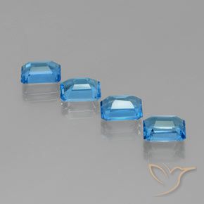 8.18 ct natürliche Swiss Blue Topas-Edelsteine, Oktagonschliff, VVS-VS