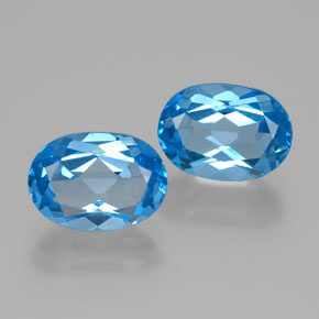 5.54 ct natürliche Swiss Blue Topas-Edelsteine, Oval Schliff, VVS