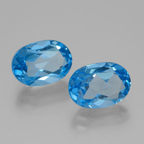 5.54 ct natürliche Swiss Blue Topas-Edelsteine, Oval Schliff, VVS