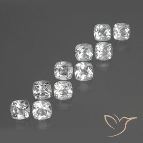 5.27 ct natürliche Weiß Topas-Edelsteine, Kissen, VVS-VS