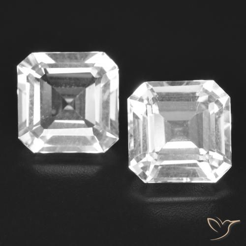 6.23 ct natürliche Klares Weiß Topas-Edelsteine, Oktagonschliff, VVS-VS