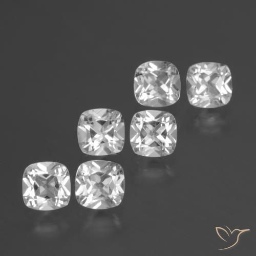 3.11 ct natürliche Weiß Topas-Edelsteine, Kissen, VVS-VS