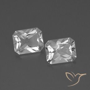 7.55 ct natürliche Weiß Topas-Edelsteine, Oktagonschliff, VVS