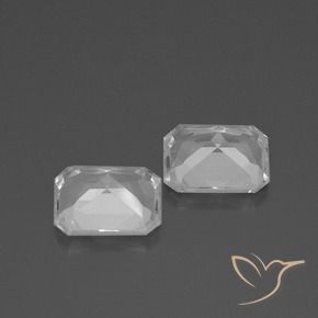 7.55 ct natürliche Weiß Topas-Edelsteine, Oktagonschliff, VVS