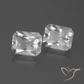 7.52 ct natürliche Weiß Topas-Edelsteine, Smaragdschliff, VVS