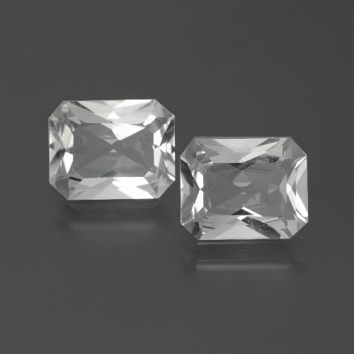 6.66 ct natürliche Weiß Topas-Edelsteine, Smaragdschliff, VVS