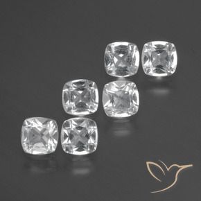 3.09 ct natürliche Weiß Topas-Edelsteine, Kissen, VVS-VS